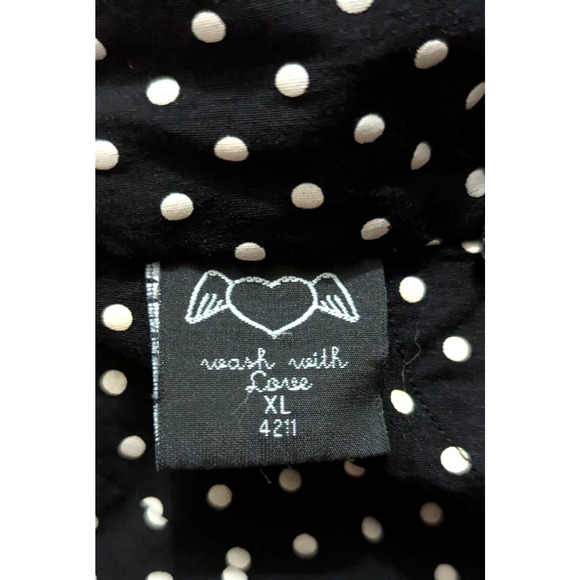 Hell Bunny sz XL Vixen Pin Up Retro Dress bodycon black & polka dots 1365 - Picture 6 of 7